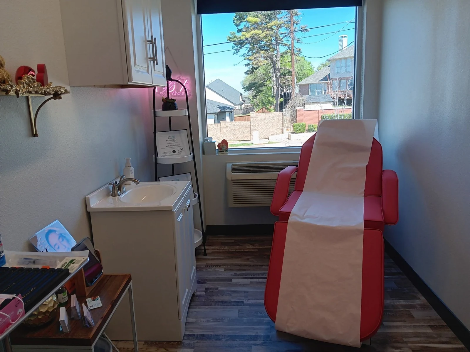 The treatment room at Botox Beauty in North Richland Hills, Texas